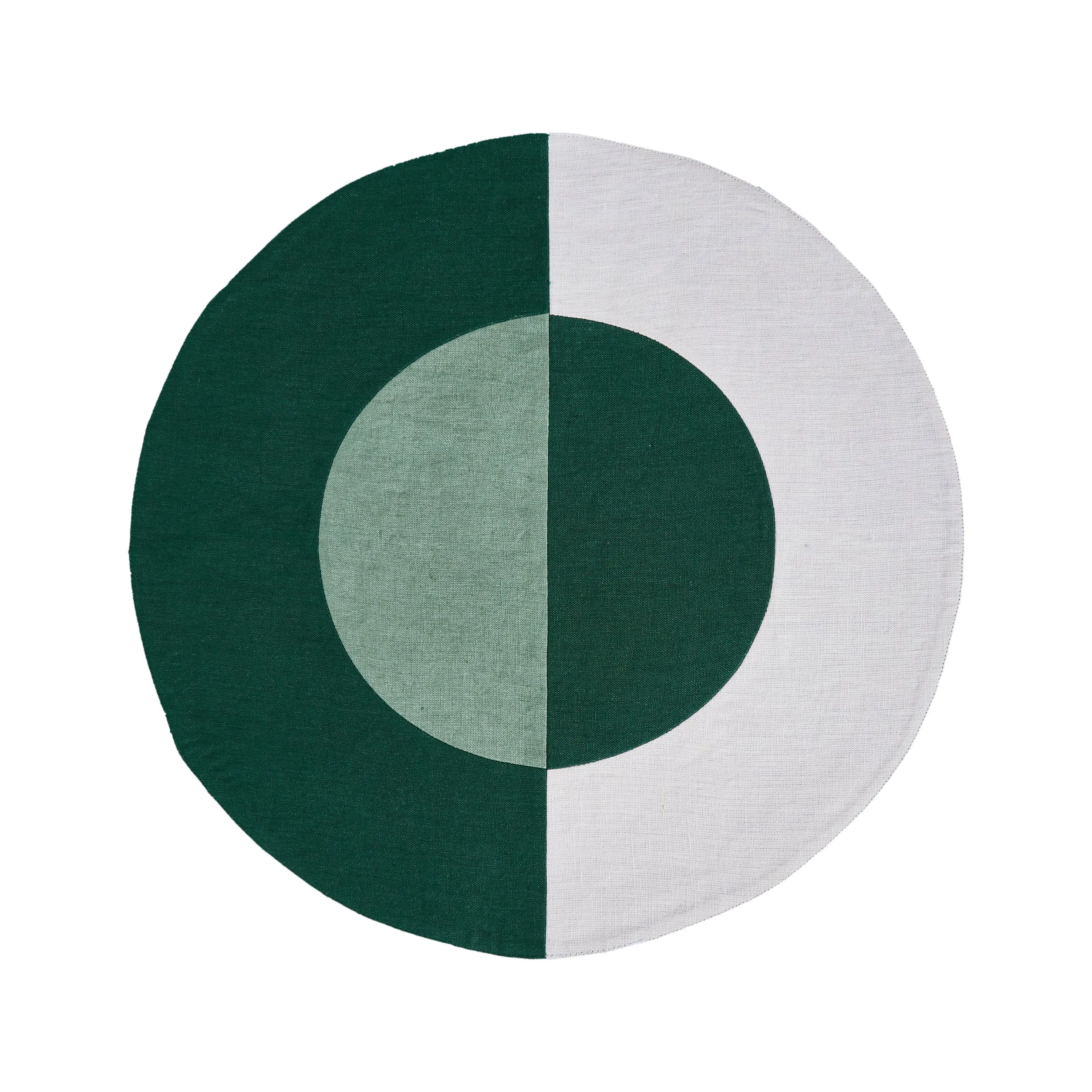 Bauhaus Embroidered Linen Round Placemat (Set of 4)