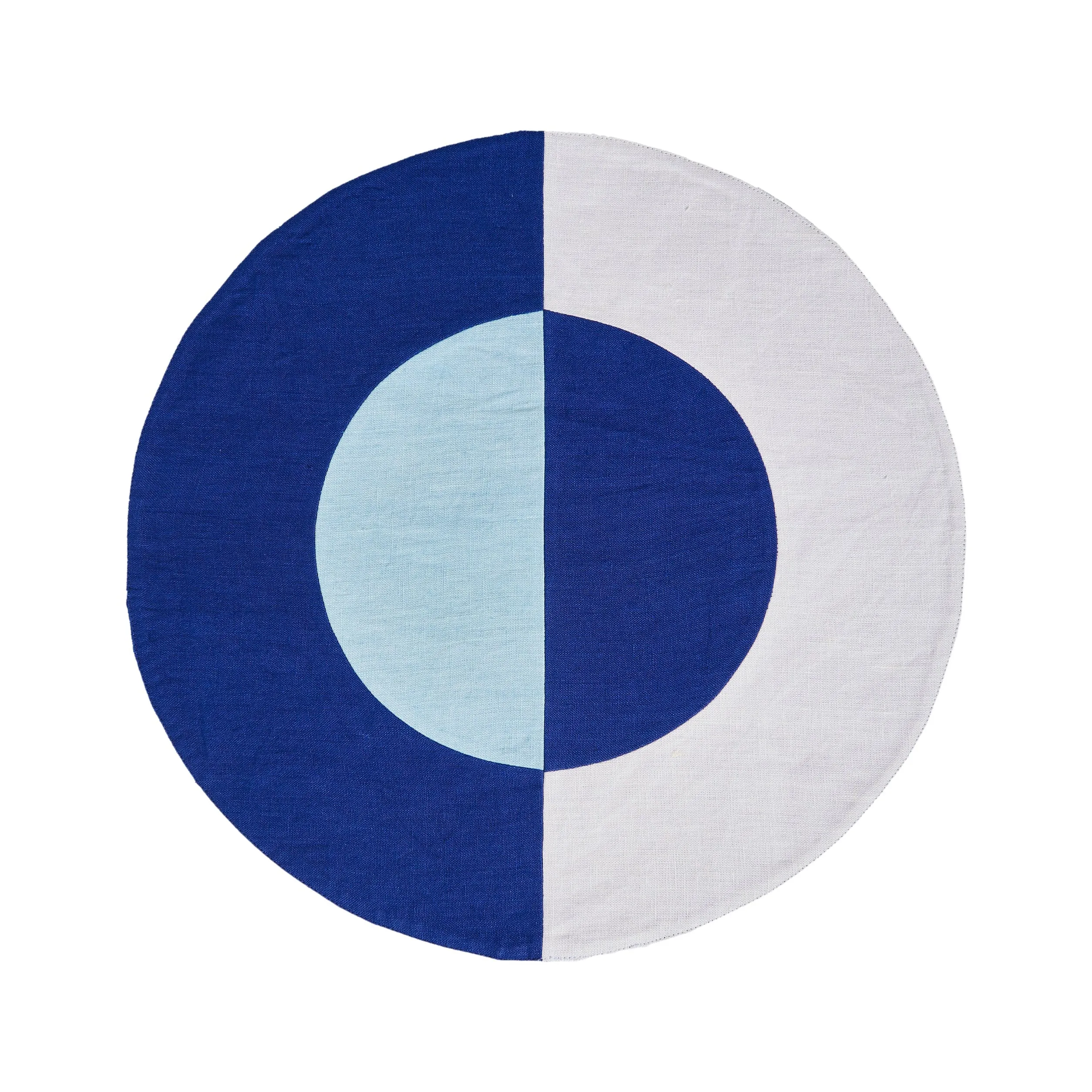 Bauhaus Embroidered Linen Round Placemat (Set of 4)