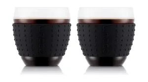 Bodum Pavina Glass With Silicone Handle Black 0.35 L, 2 Pcs.