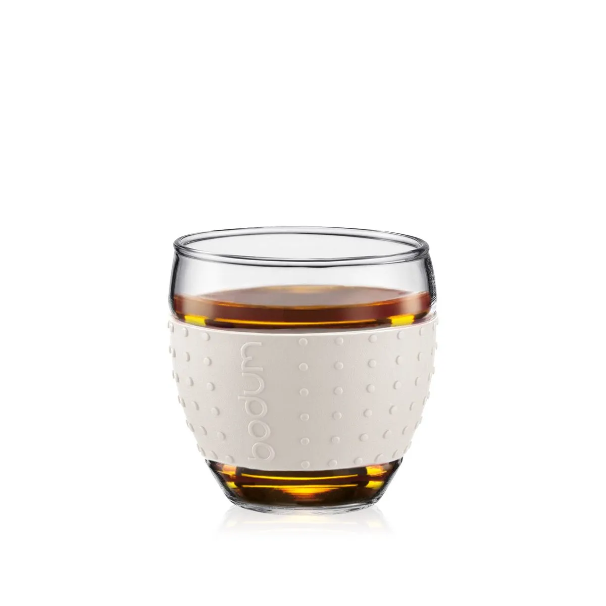 Bodum Pavina Glass With Silicone Handle Cream 0.1 L, 2 Pcs.