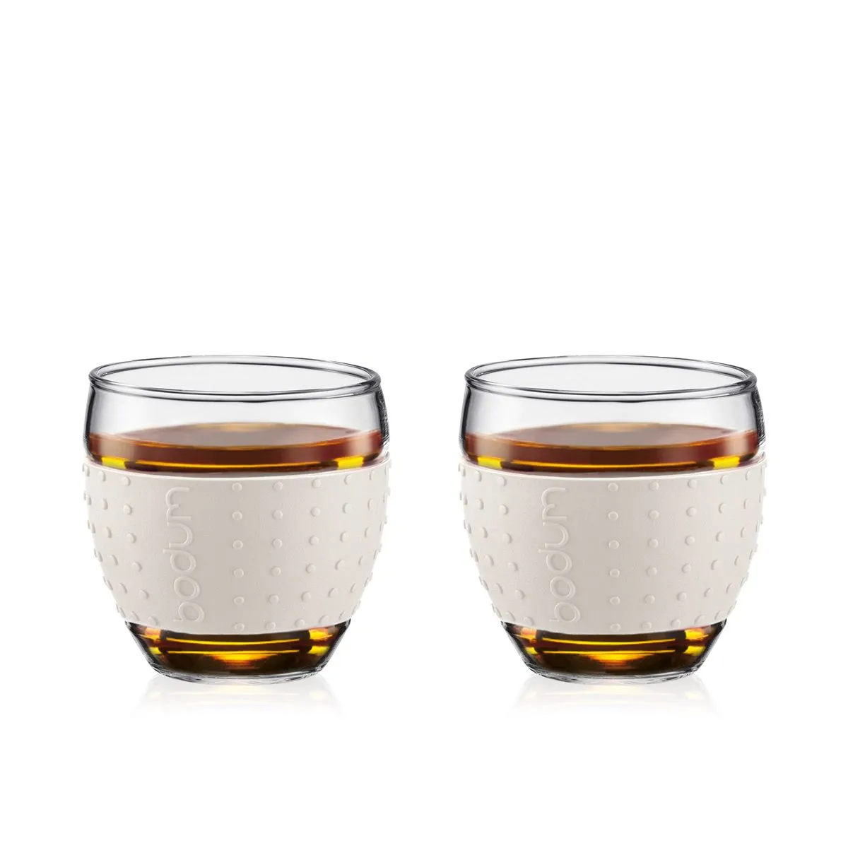Bodum Pavina Glass With Silicone Handle Cream 0.1 L, 2 Pcs.