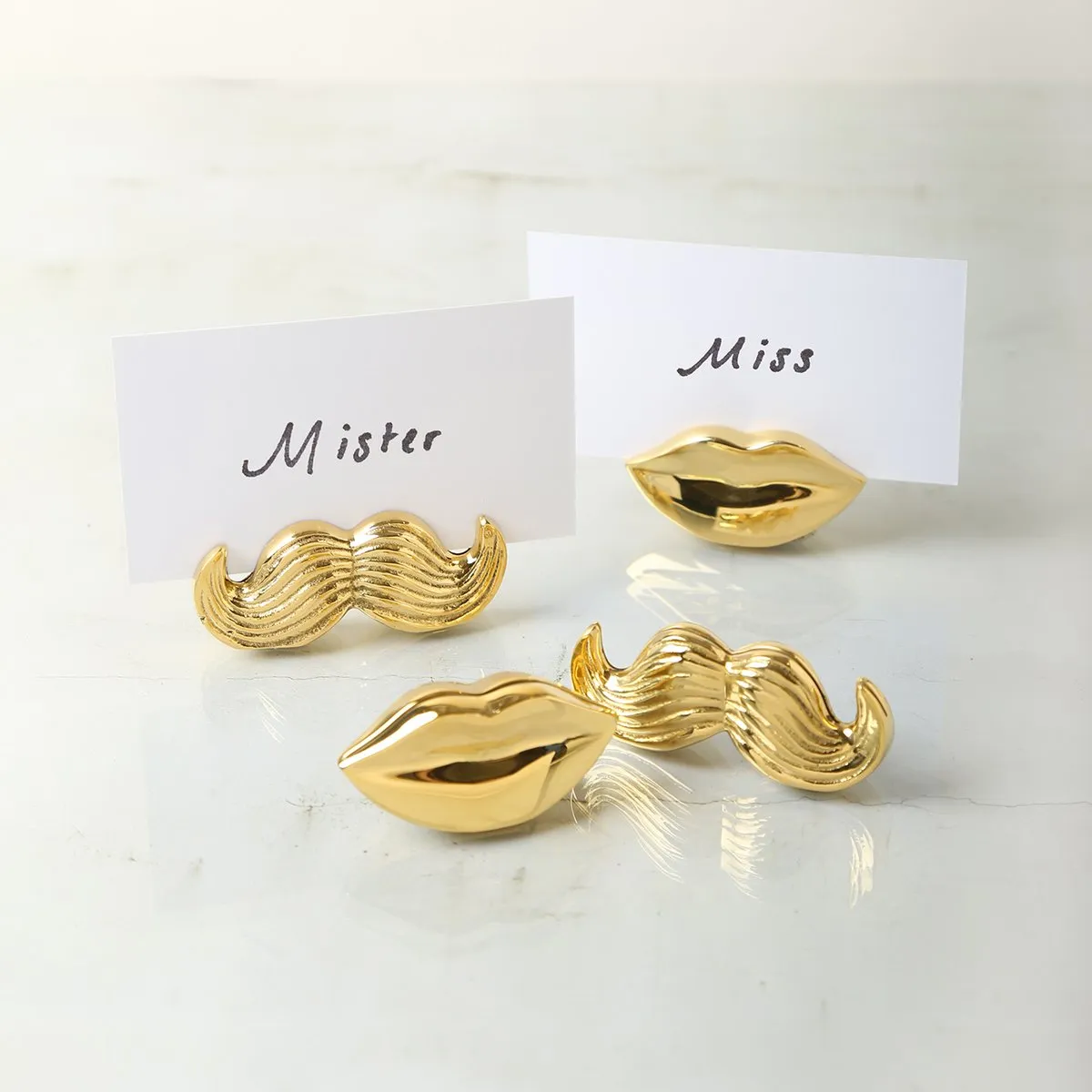 Brass Mr. & Mrs. Muse Place Card Holders (Set of 4)