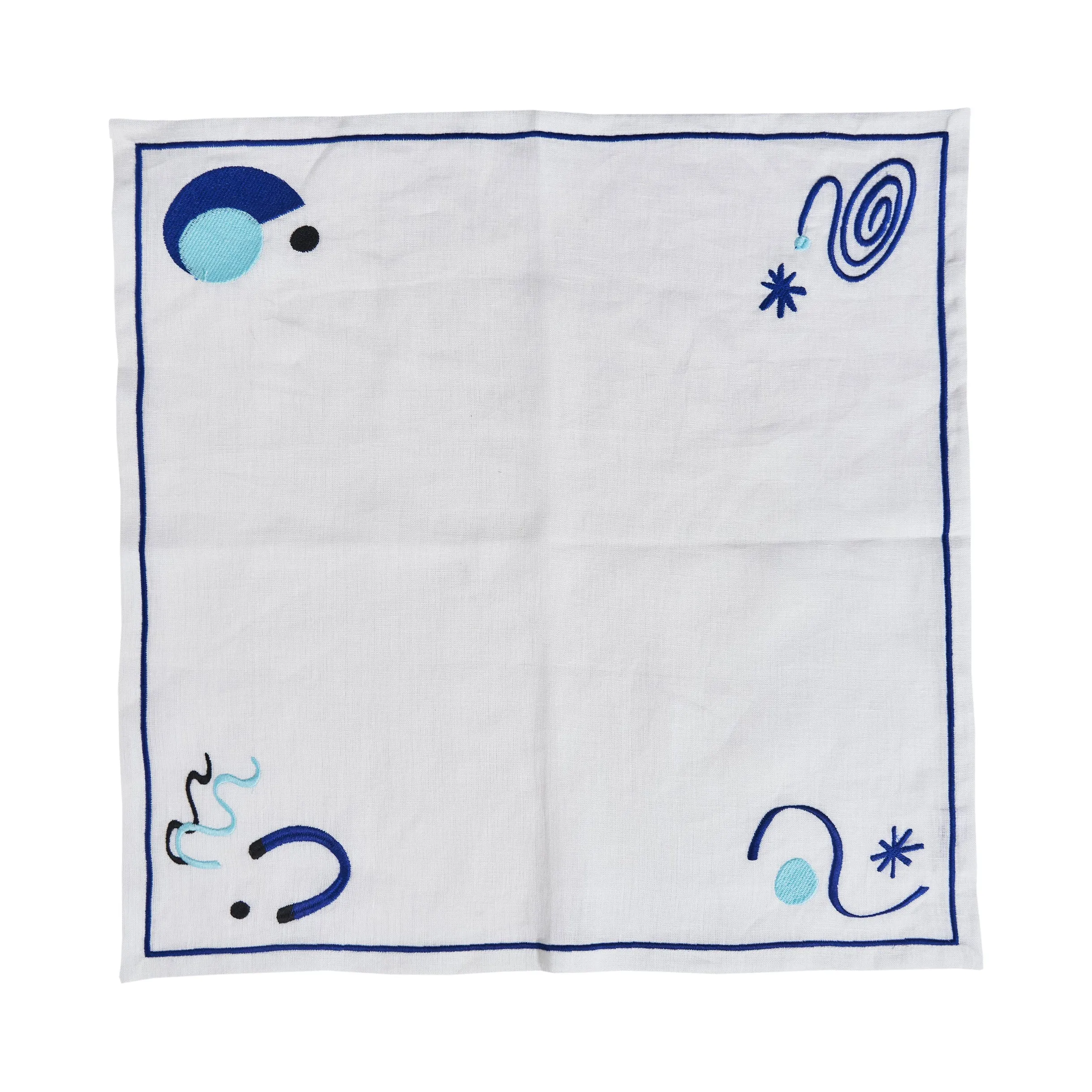 Celestial Embroidered Linen Napkin (Set of 4)