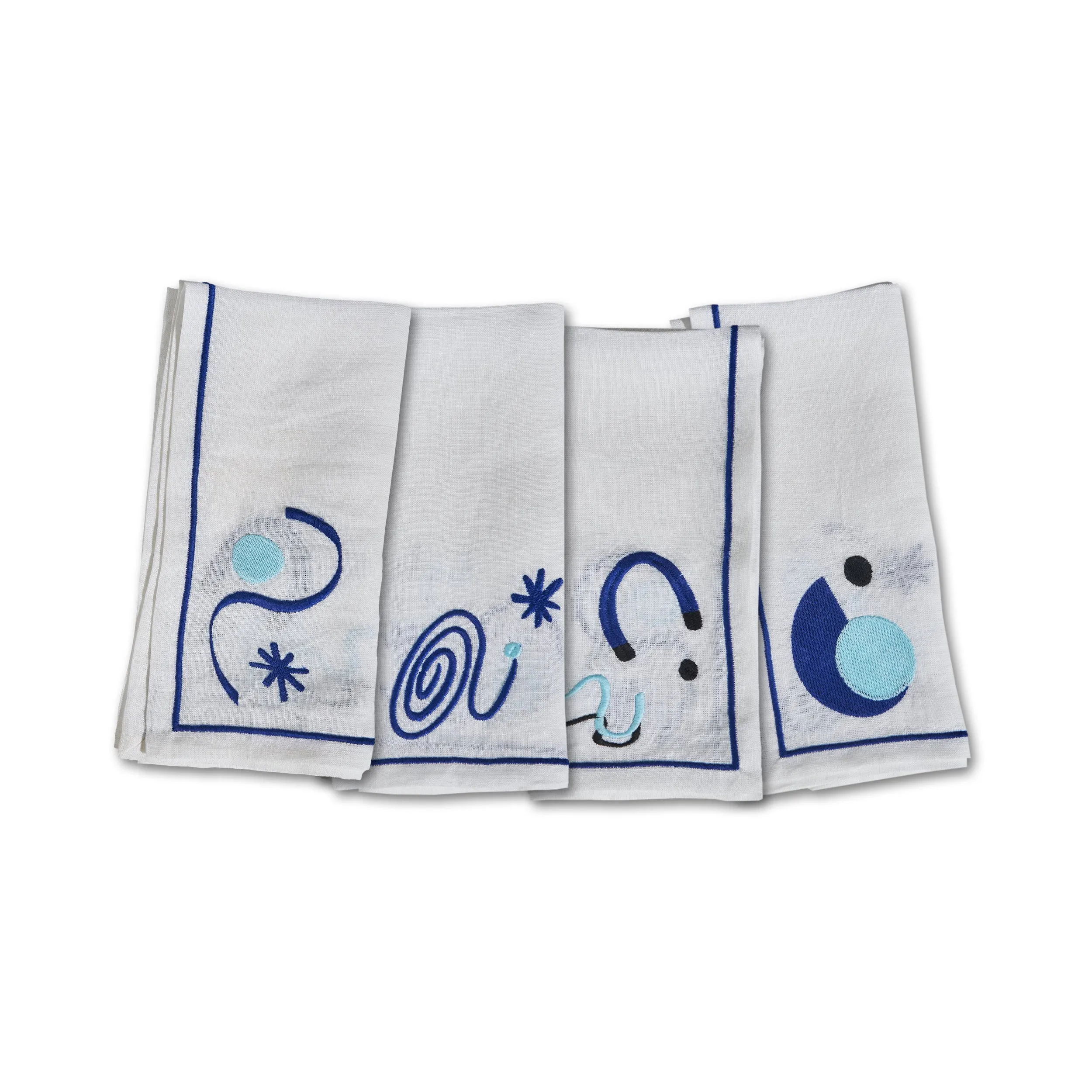 Celestial Embroidered Linen Napkin (Set of 4)