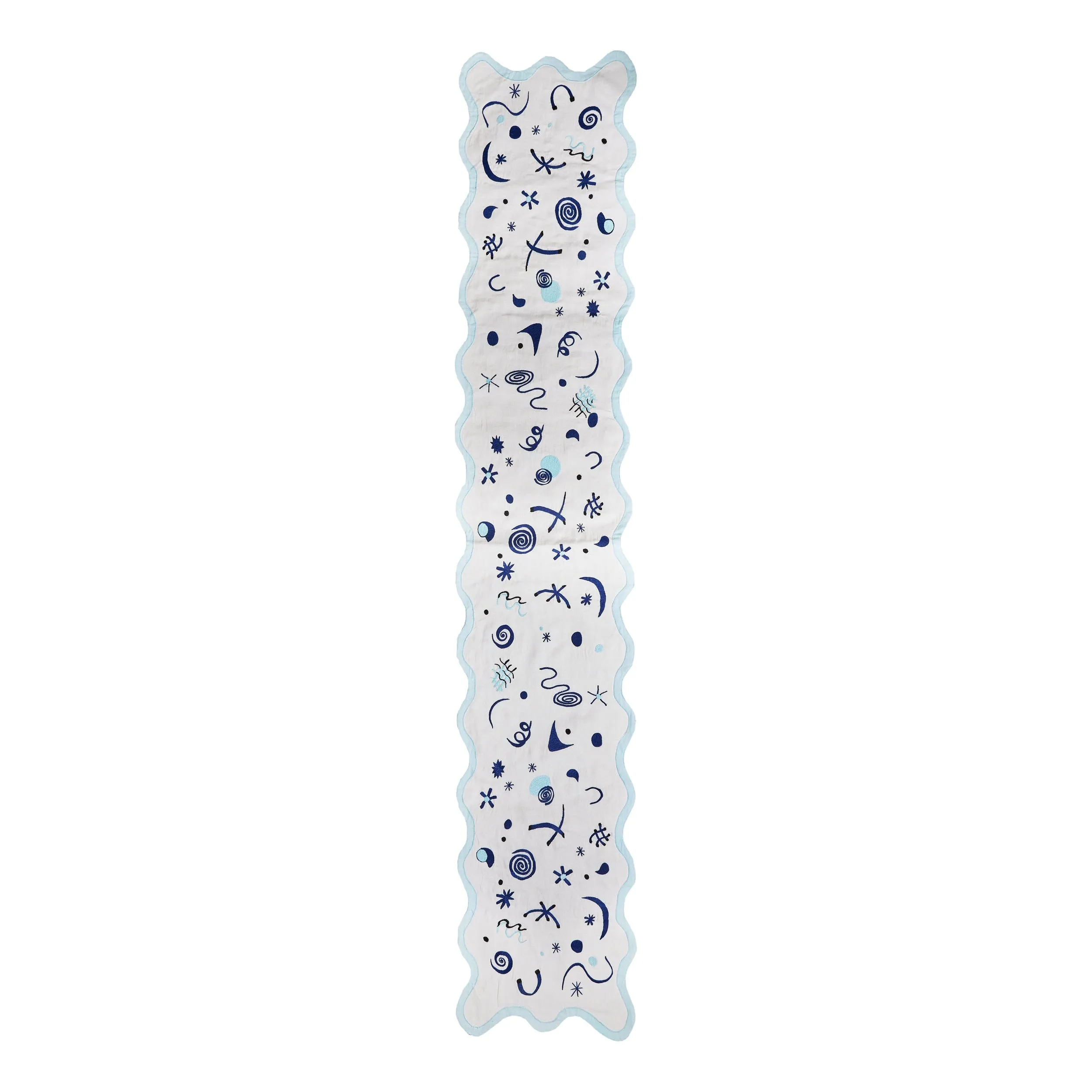Celestial Embroidered Linen Runner