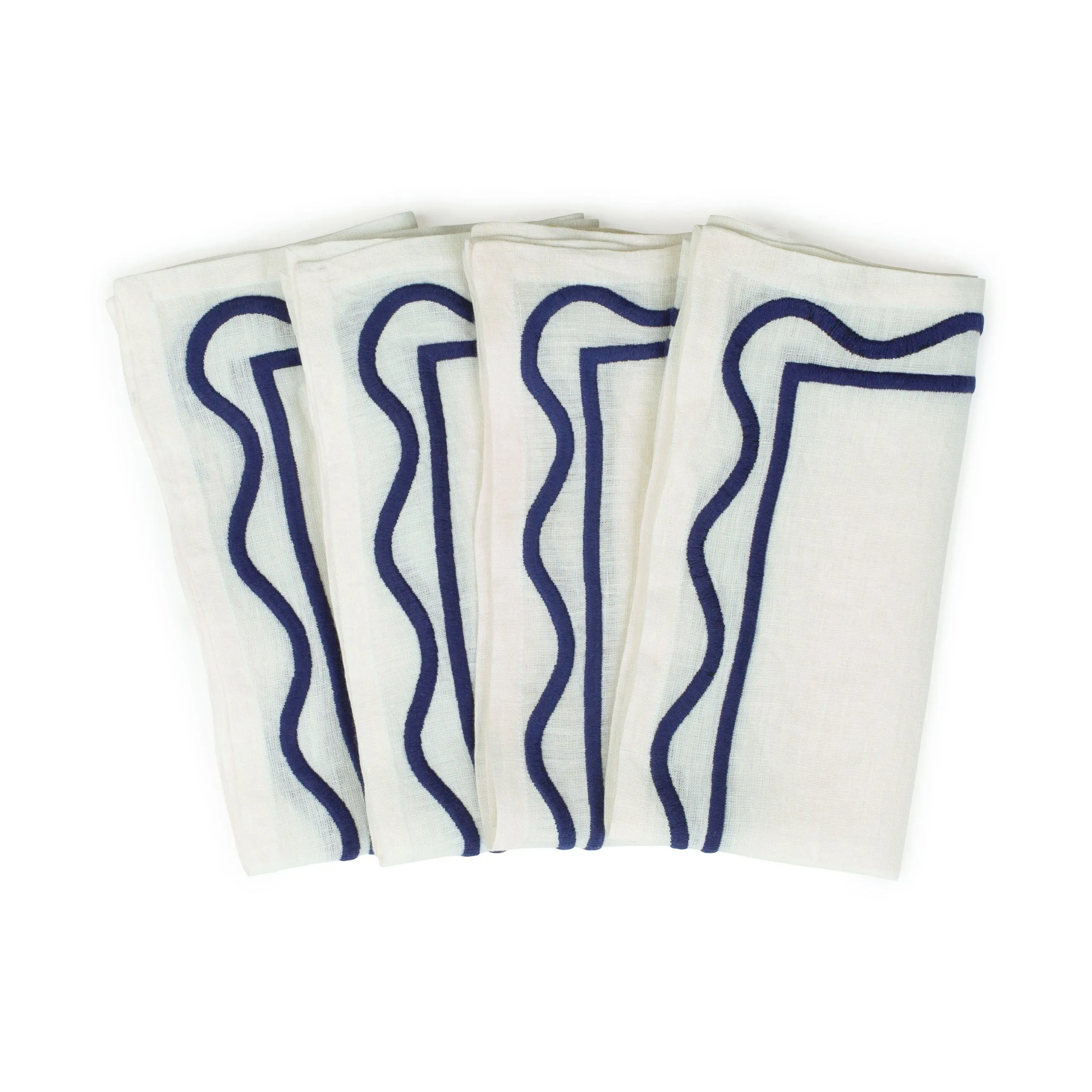 Colorblock Embroidered Linen Napkin (Set of 4)