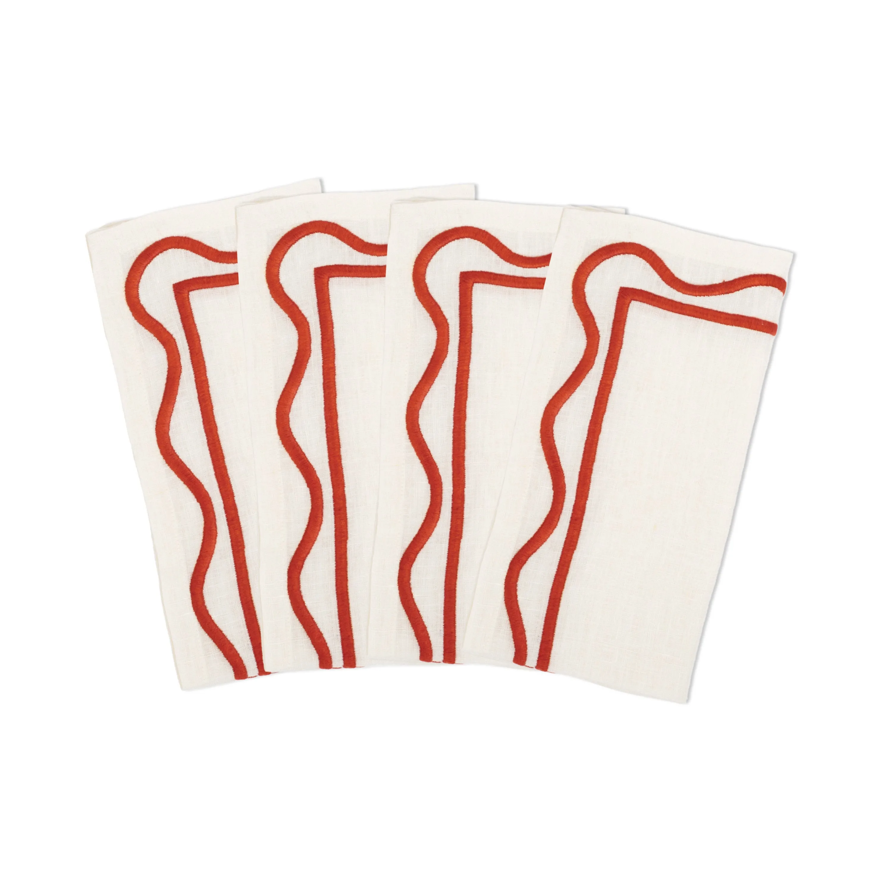 Colorblock Embroidered Linen Napkin (Set of 4)