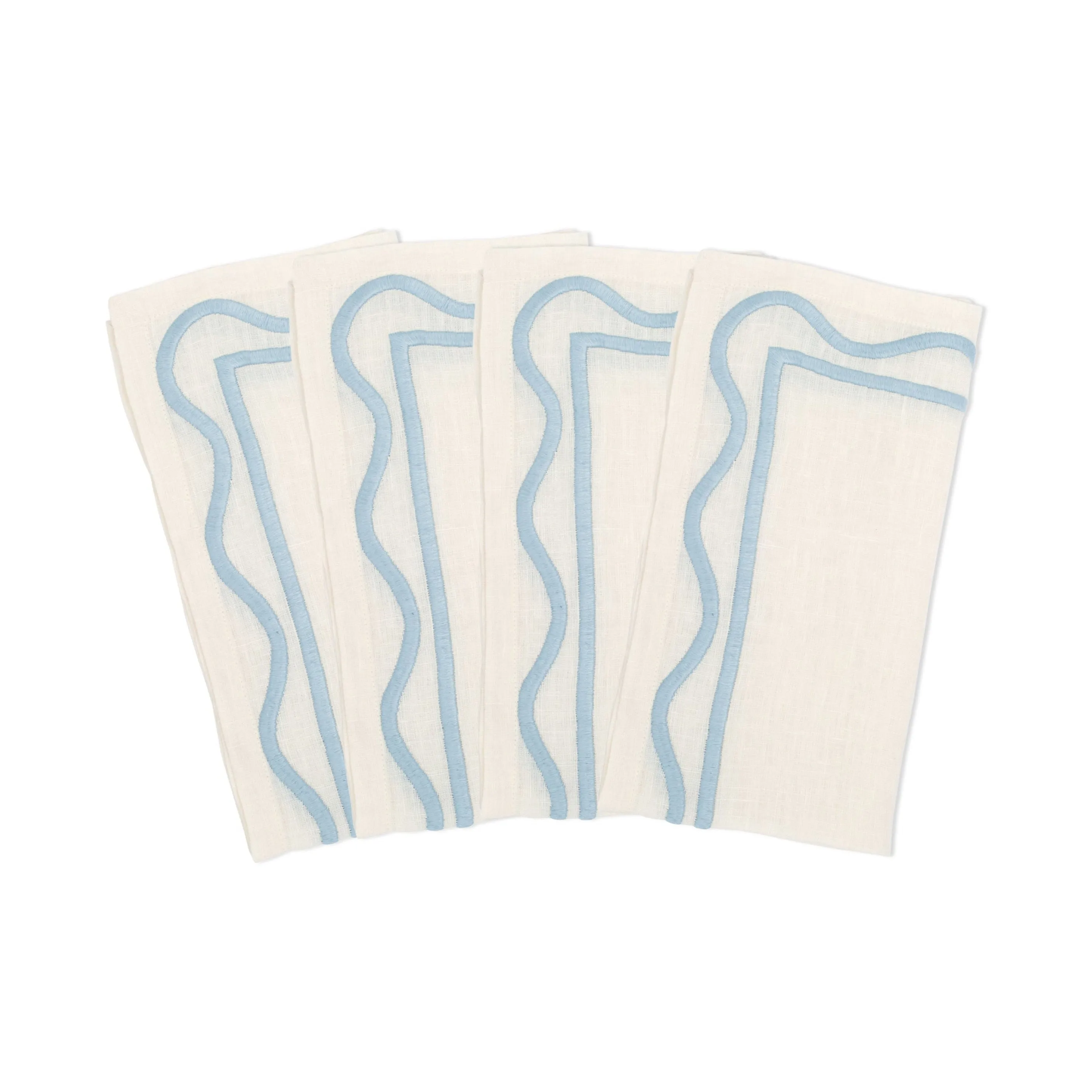 Colorblock Embroidered Linen Napkin (Set of 4)