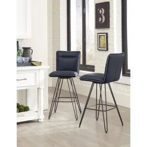 Demi Hairpin Leg Swivel Bar Stool in Cobalt Modus