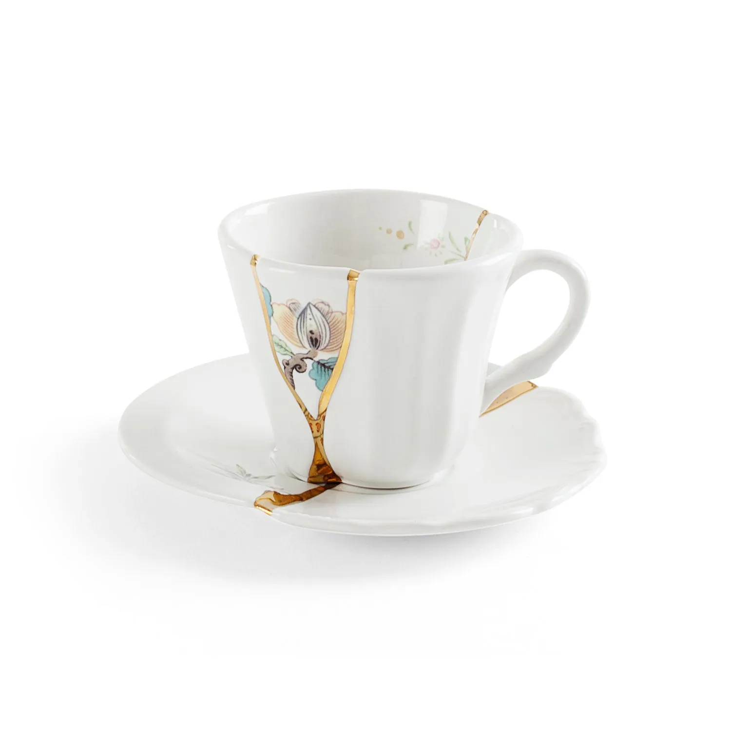Kintsugi Coffee Cup with Saucer