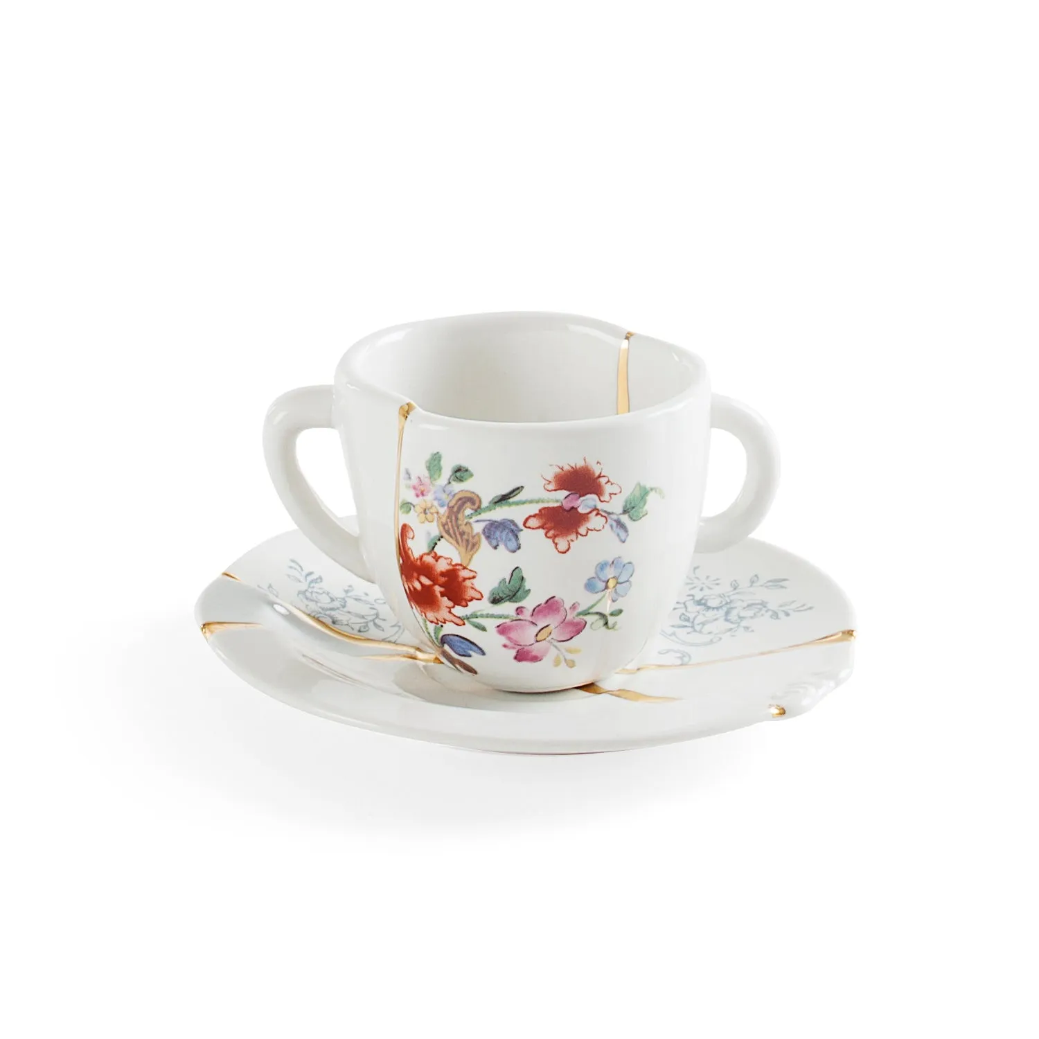 Kintsugi Coffee Cup with Saucer