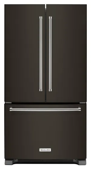 KitchenAid Black Stainless Steel French Door Refrigerator (25.2 Cu. Ft.) - KRFF305EBS