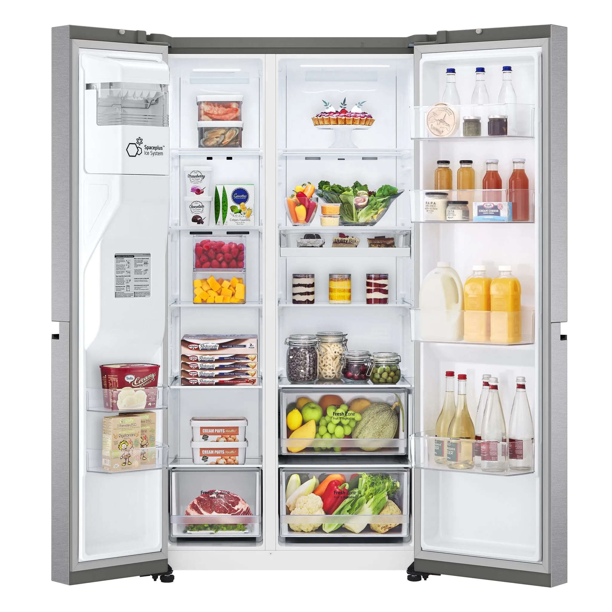 LG Platinum Silver Side-by-Side Counter-Depth Refrigerator with Ice & Water Dispenser (23 cu.ft) - LS23C4230V