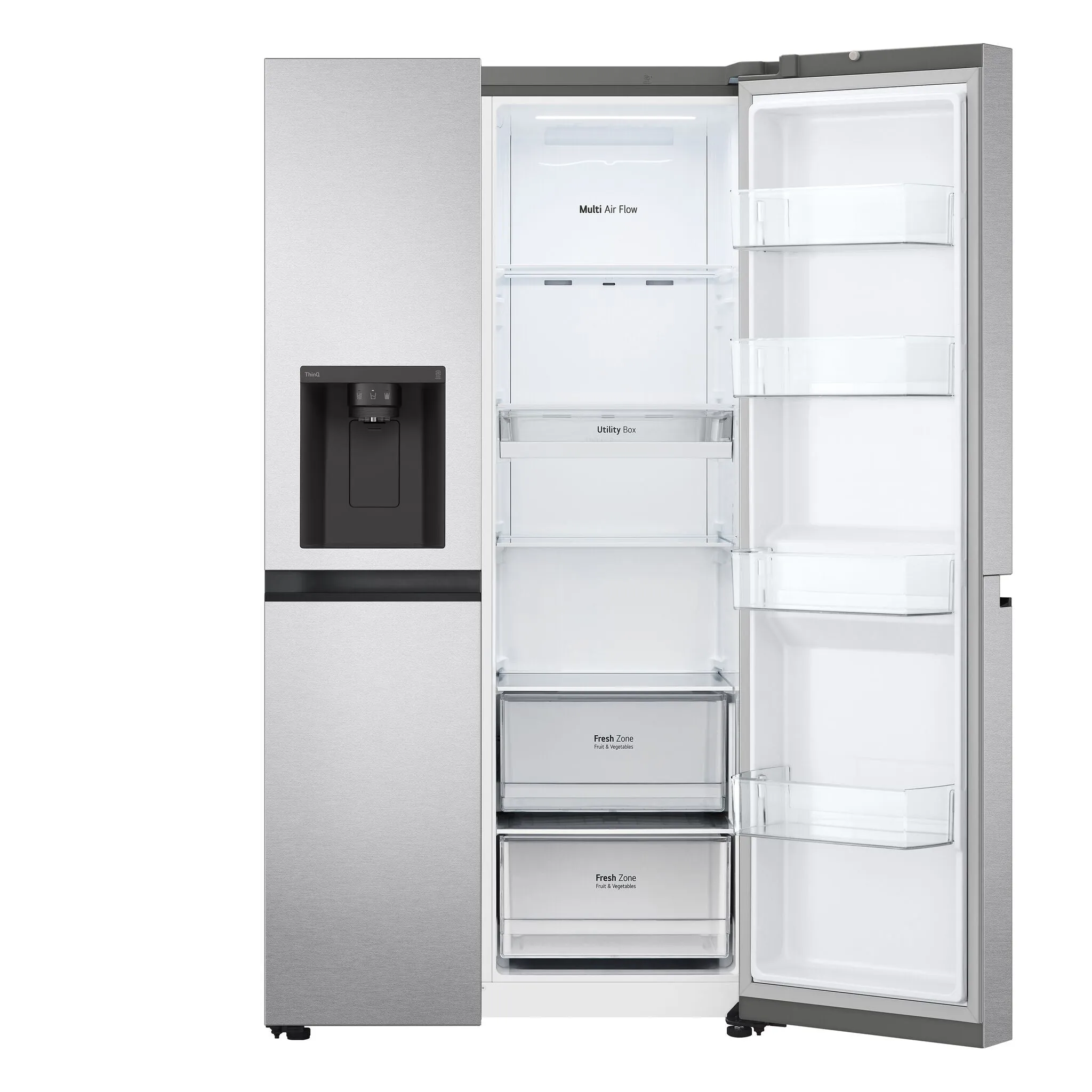 LG Platinum Silver Side-by-Side Counter-Depth Refrigerator with Ice & Water Dispenser (23 cu.ft) - LS23C4230V
