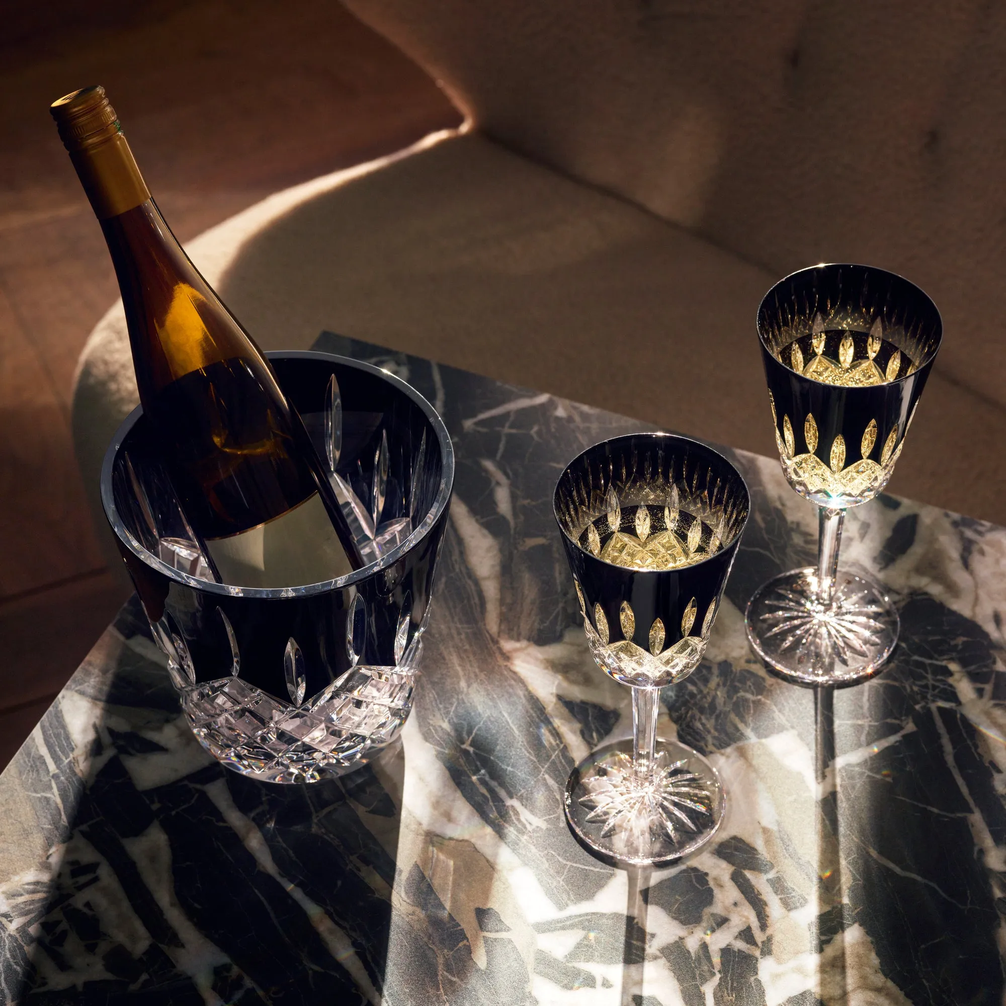 Lismore Black Goblets (Set of 2)