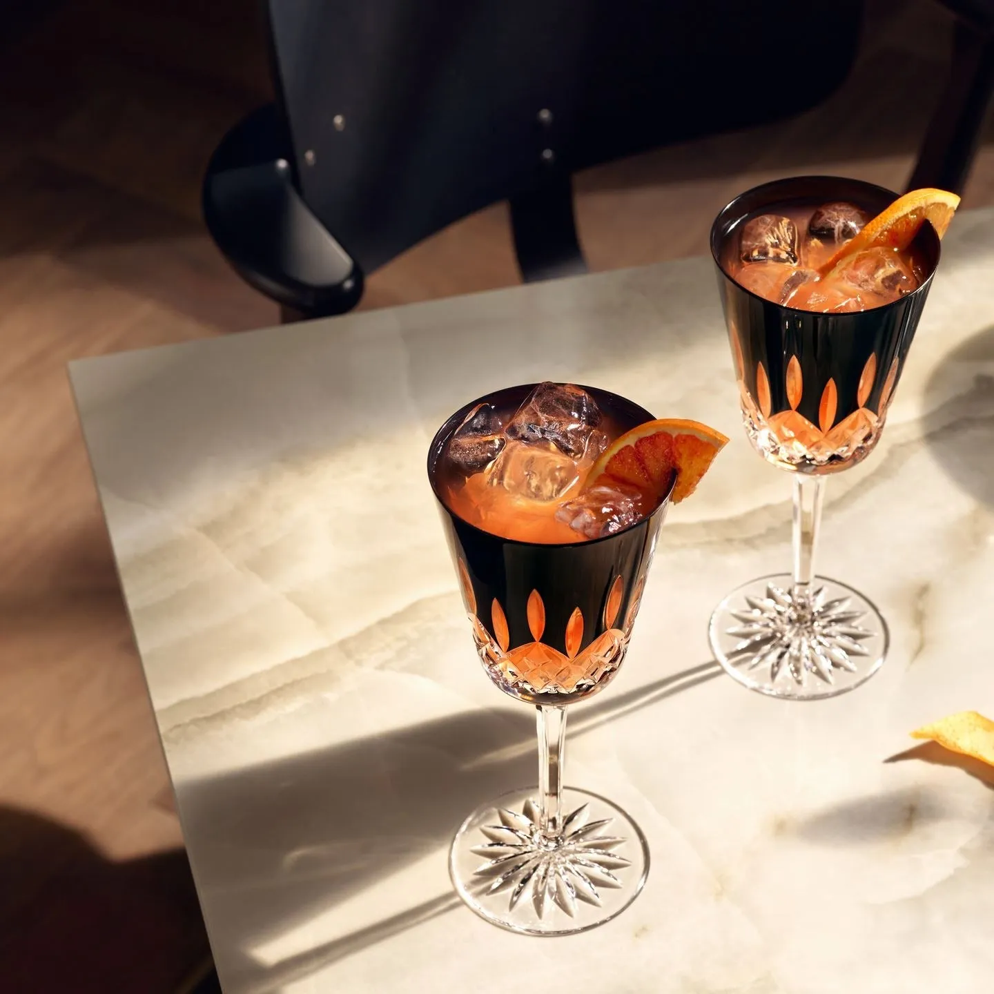 Lismore Black Goblets (Set of 2)