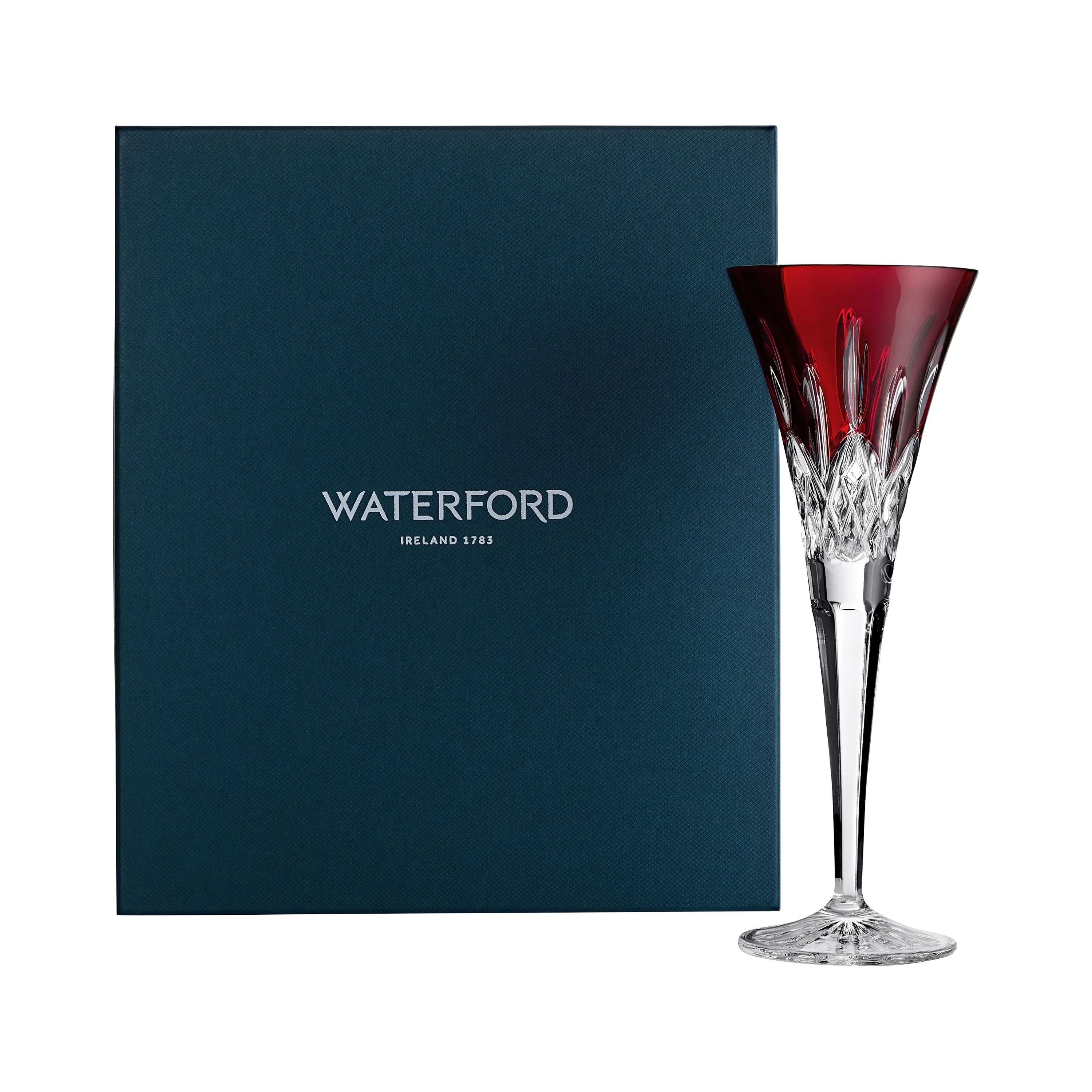 Lismore Red Toasting Flute (Set of 2)