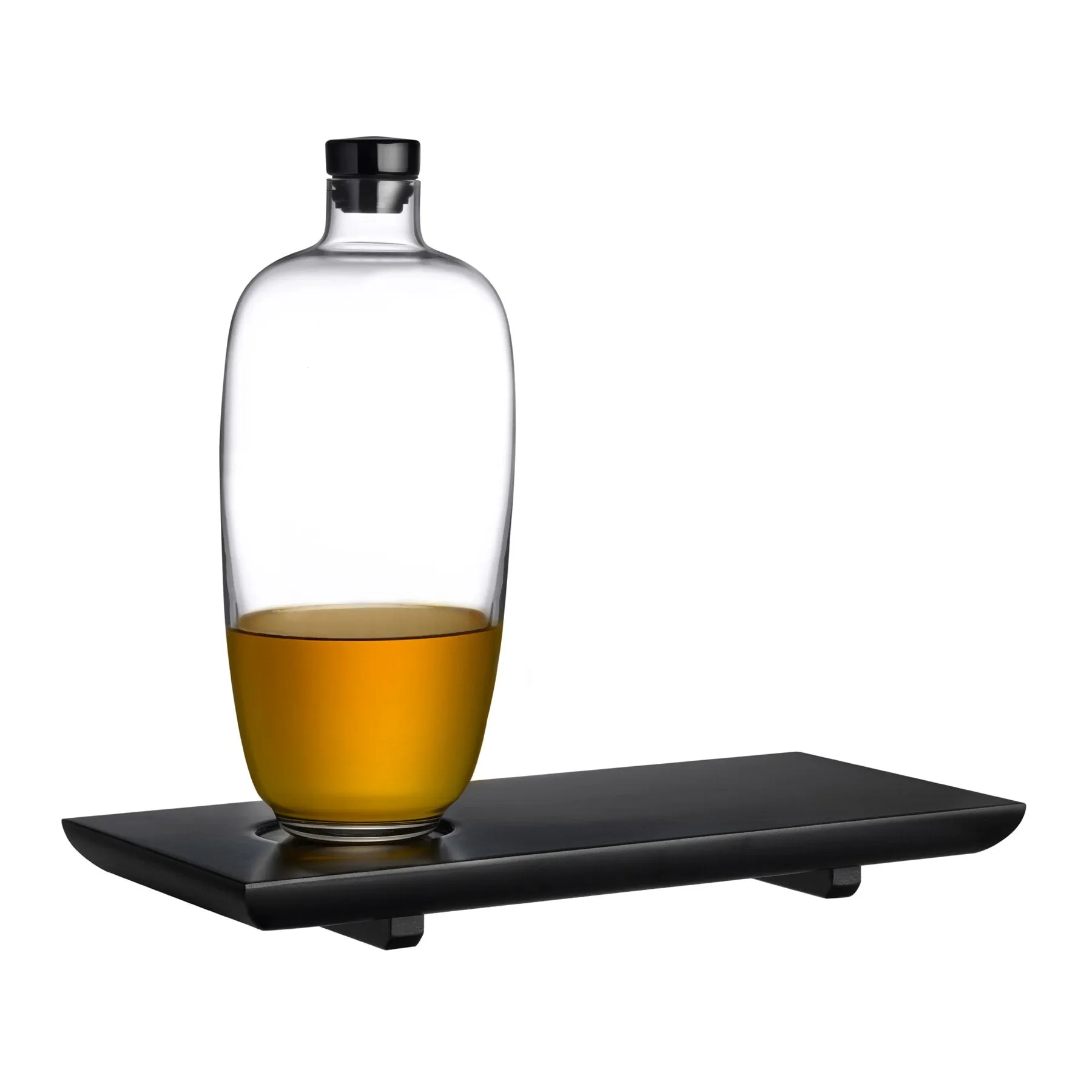 Malt Whiskey Bottle with Wooden Tray