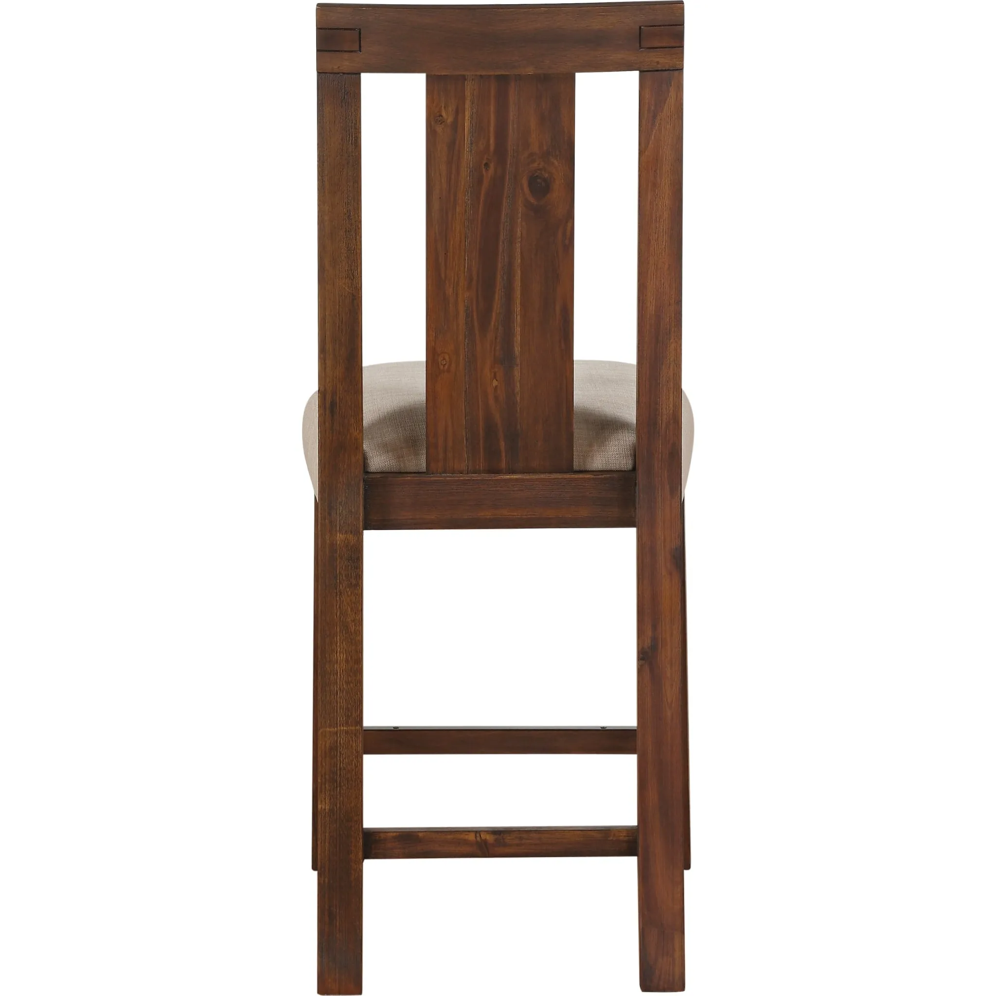 Meadow Solid Wood Upholstered Kitchen Counter Stool in Brick Brown Modus