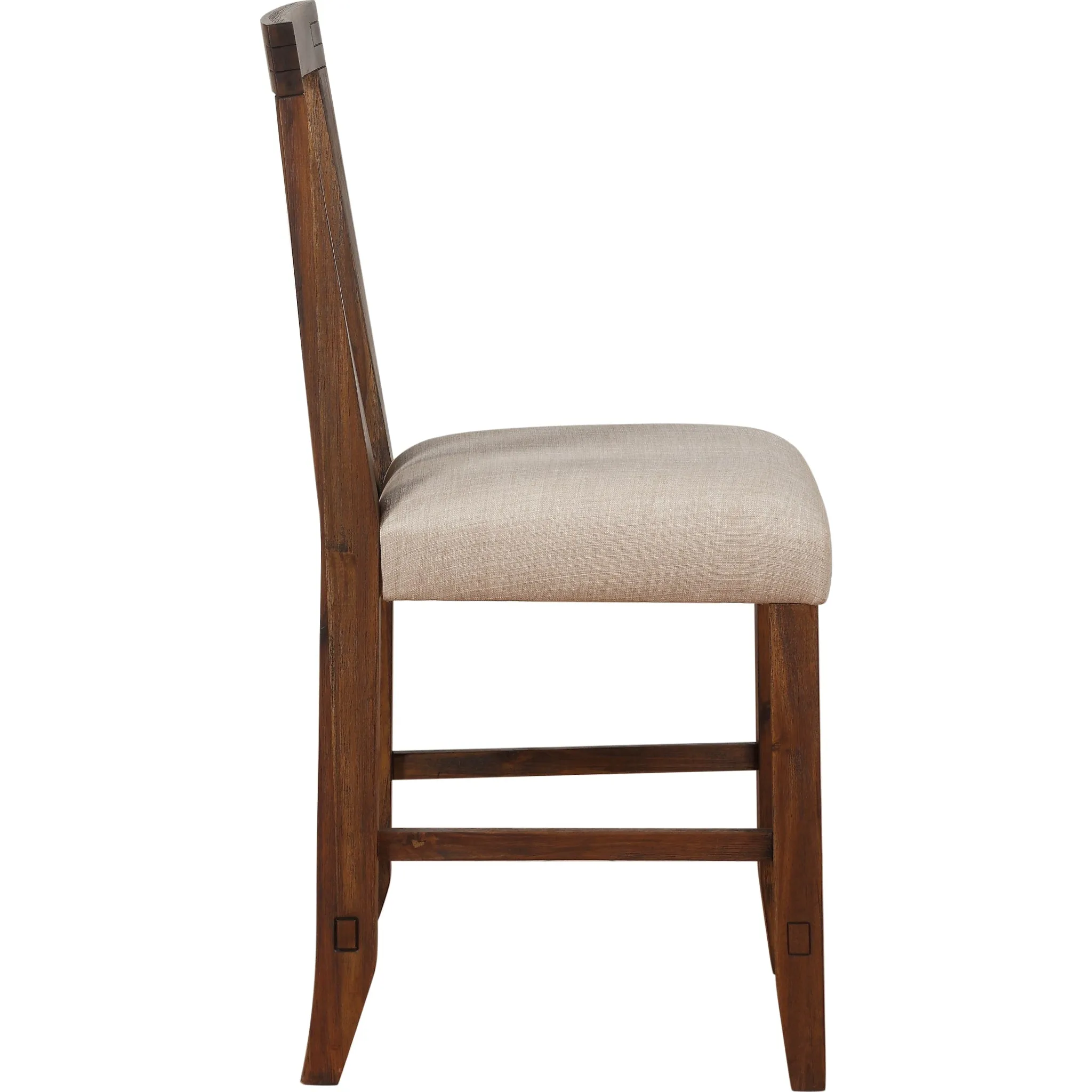 Meadow Solid Wood Upholstered Kitchen Counter Stool in Brick Brown Modus