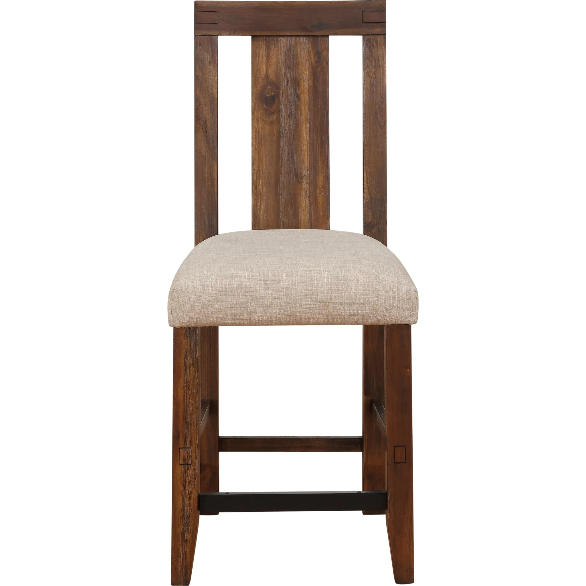Meadow Solid Wood Upholstered Kitchen Counter Stool in Brick Brown Modus