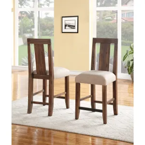 Meadow Solid Wood Upholstered Kitchen Counter Stool in Brick Brown Modus