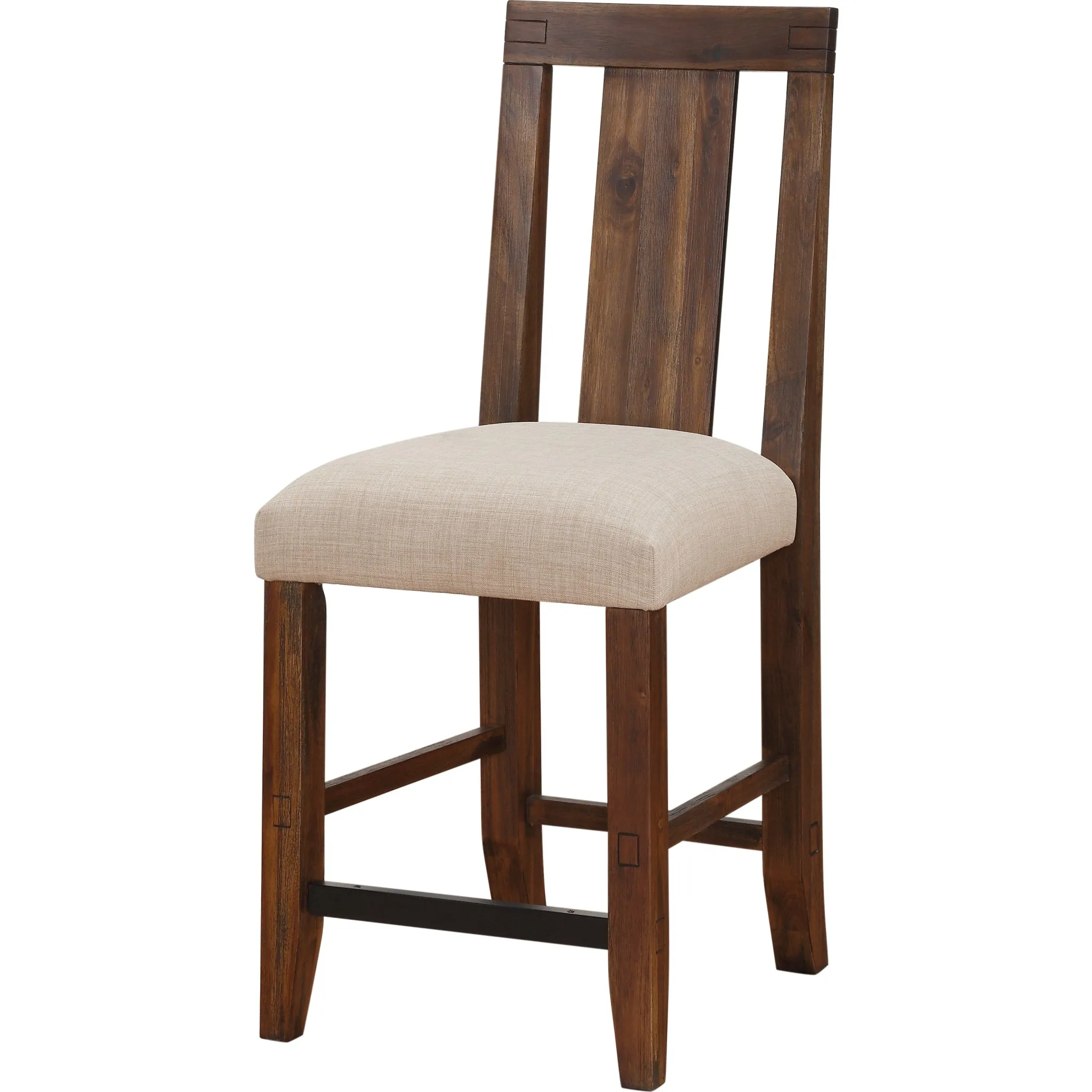 Meadow Solid Wood Upholstered Kitchen Counter Stool in Brick Brown Modus