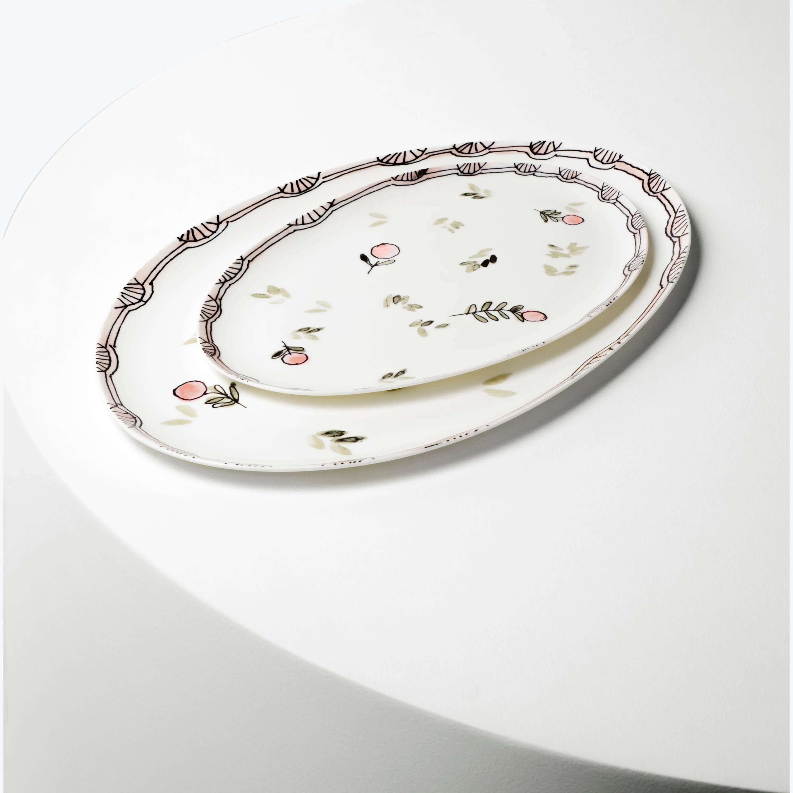 Midnight Flowers Small Oval Serving Plate