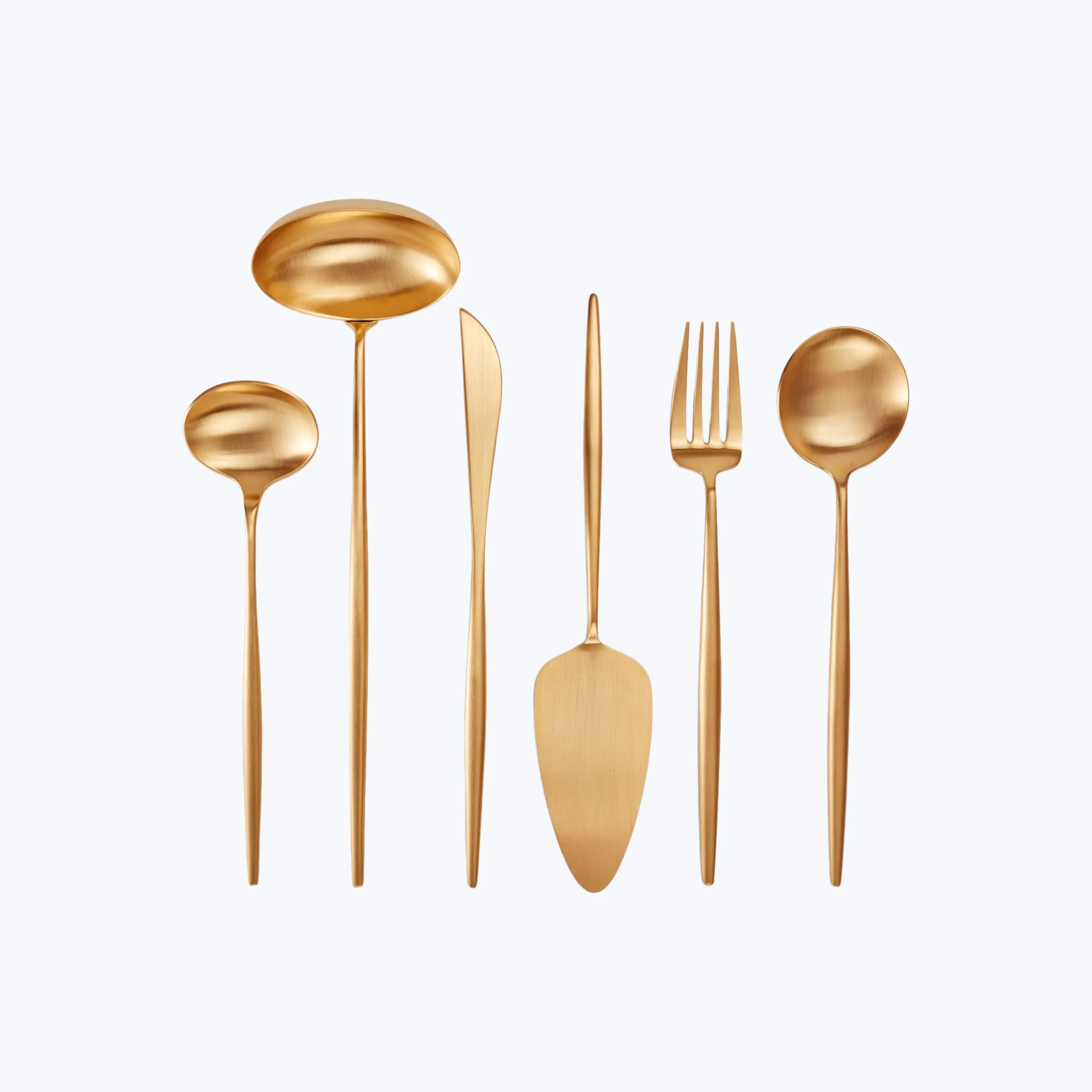 Moon Serving Carving Fork Brushed Gold