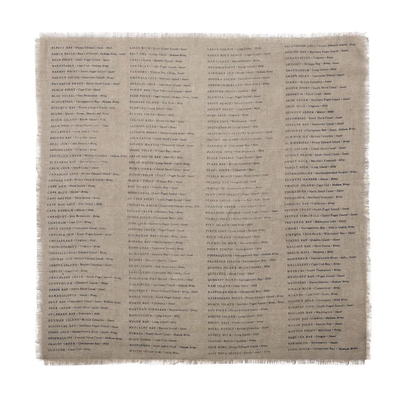 Oyster List Square Napkin (Set of 4)