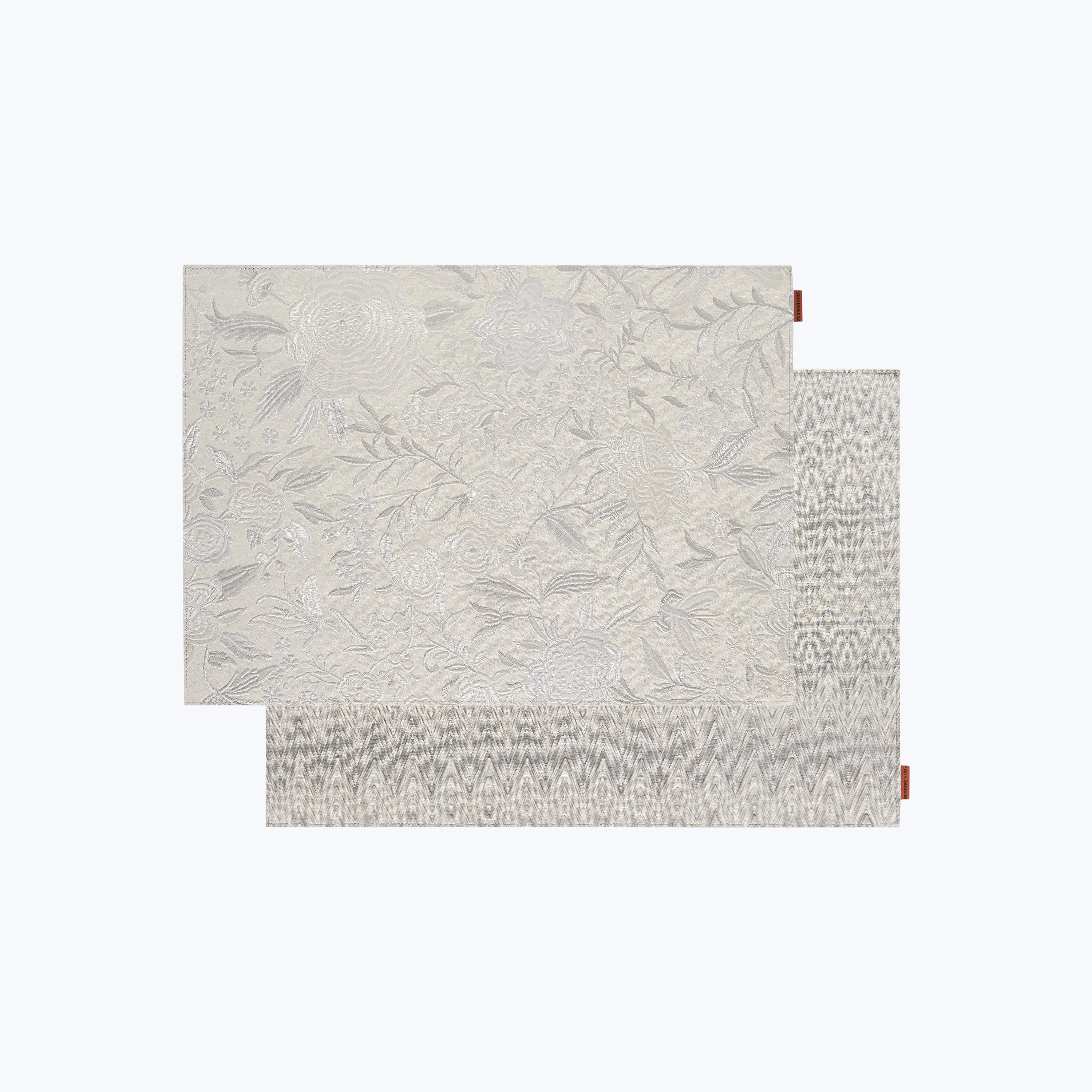 Papermat Placemats Set of 2, Silver White