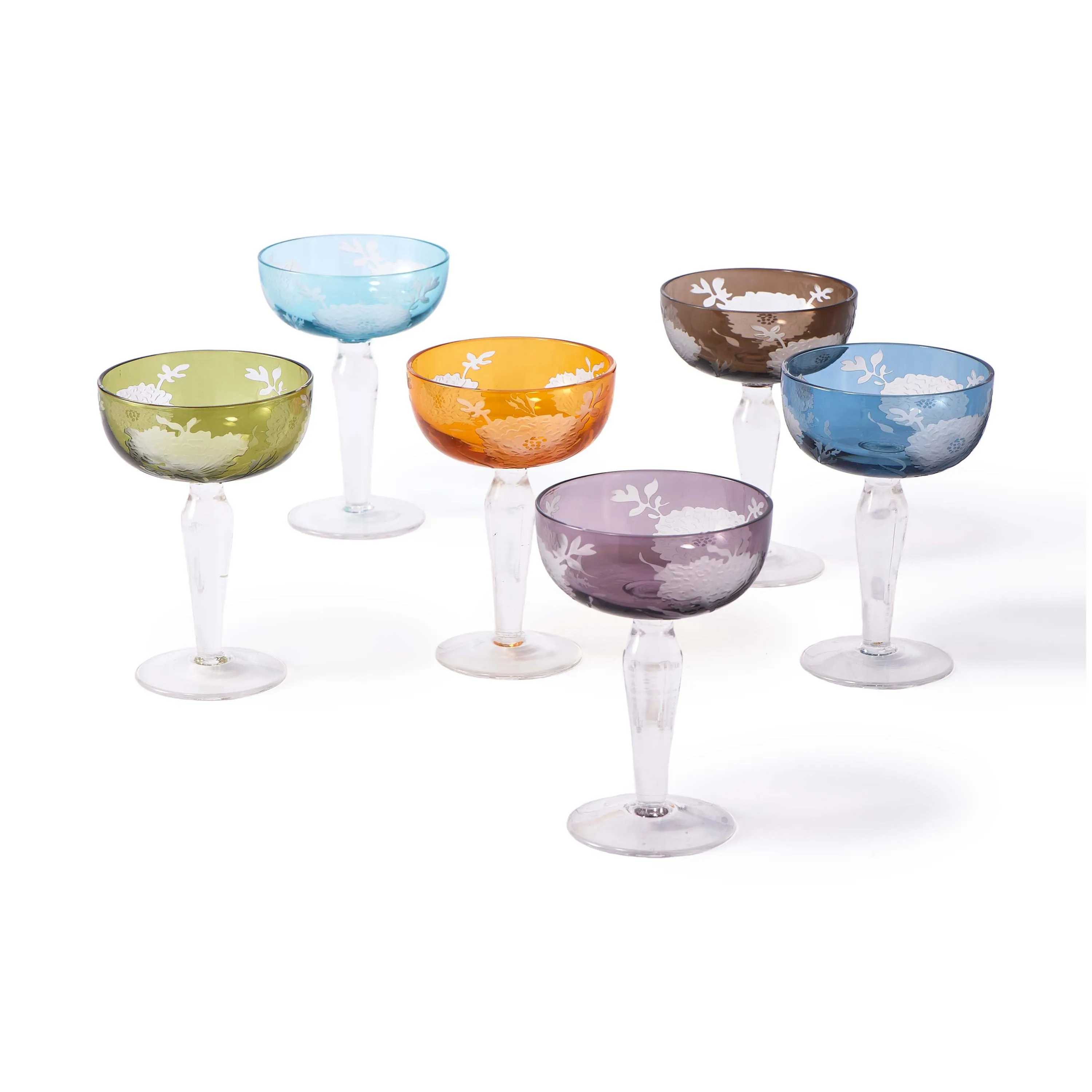 Peony Multicolor Coupe Glass (Set of 6)