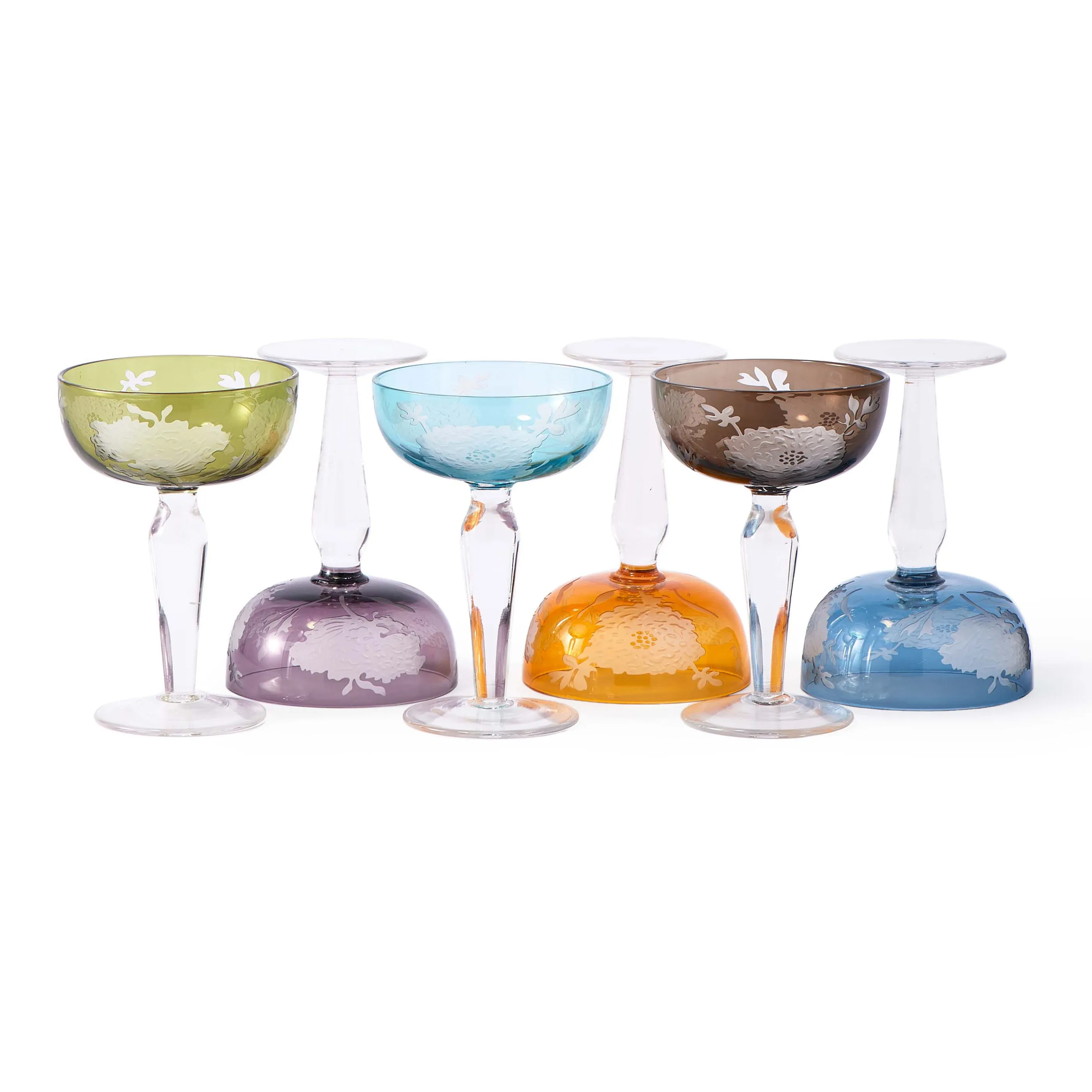 Peony Multicolor Coupe Glass (Set of 6)