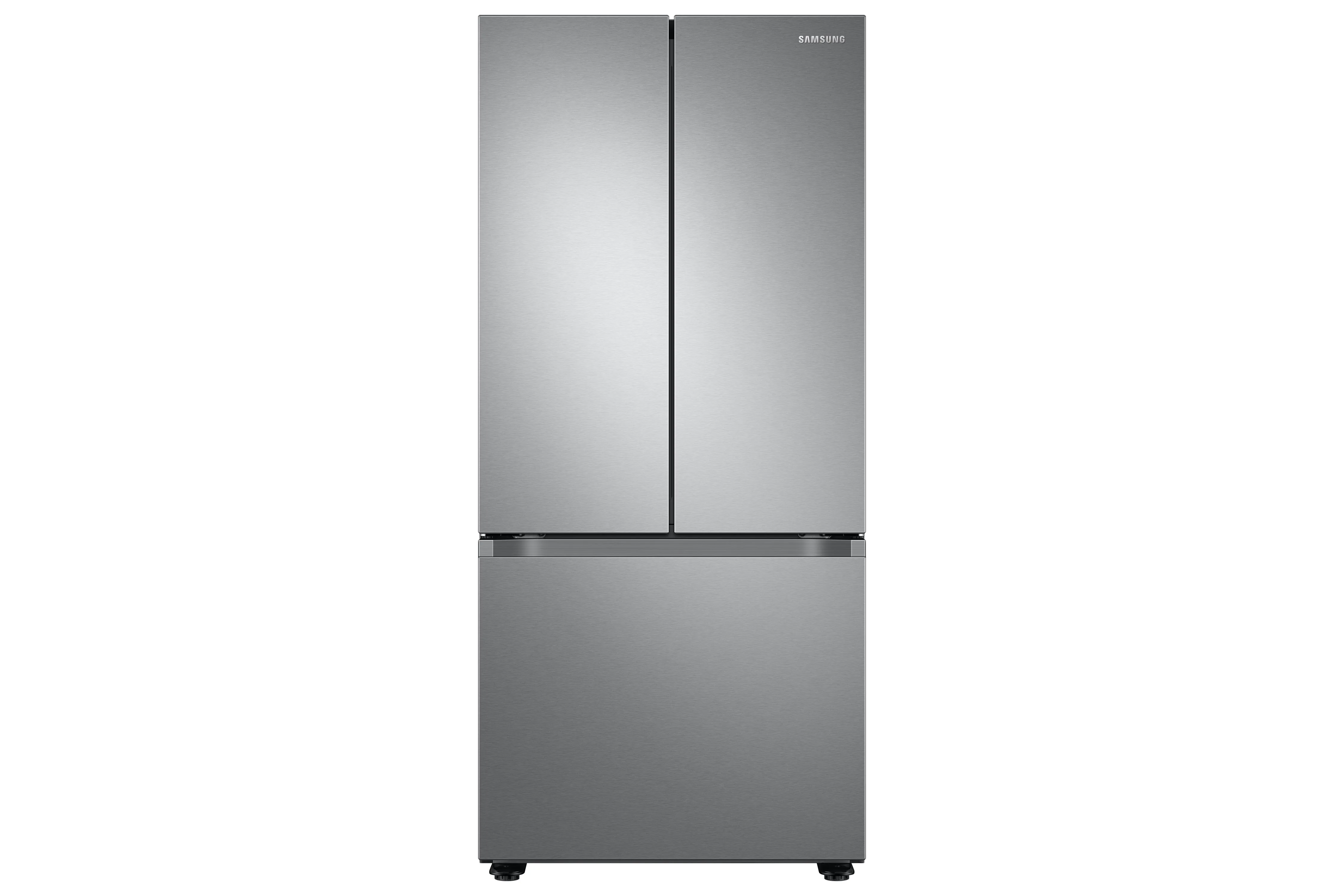 Samsung Fingerprint Resistant Stainless Kitchen Package with French Door Refrigerator, Electric Range & Built-In Dishwasher