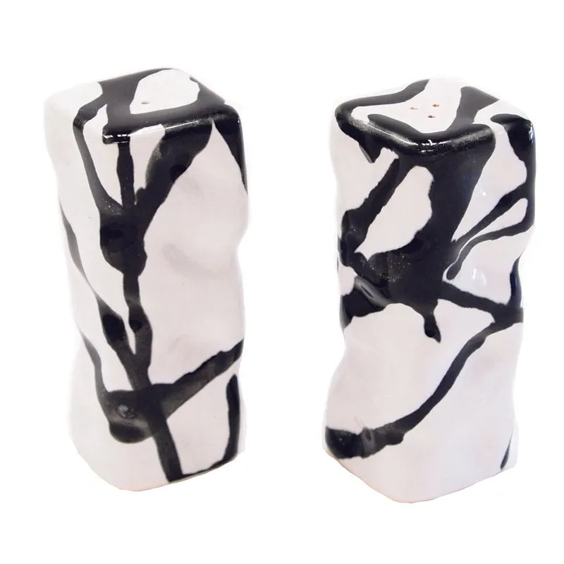 Square Ripple Salt and Pepper Shakers