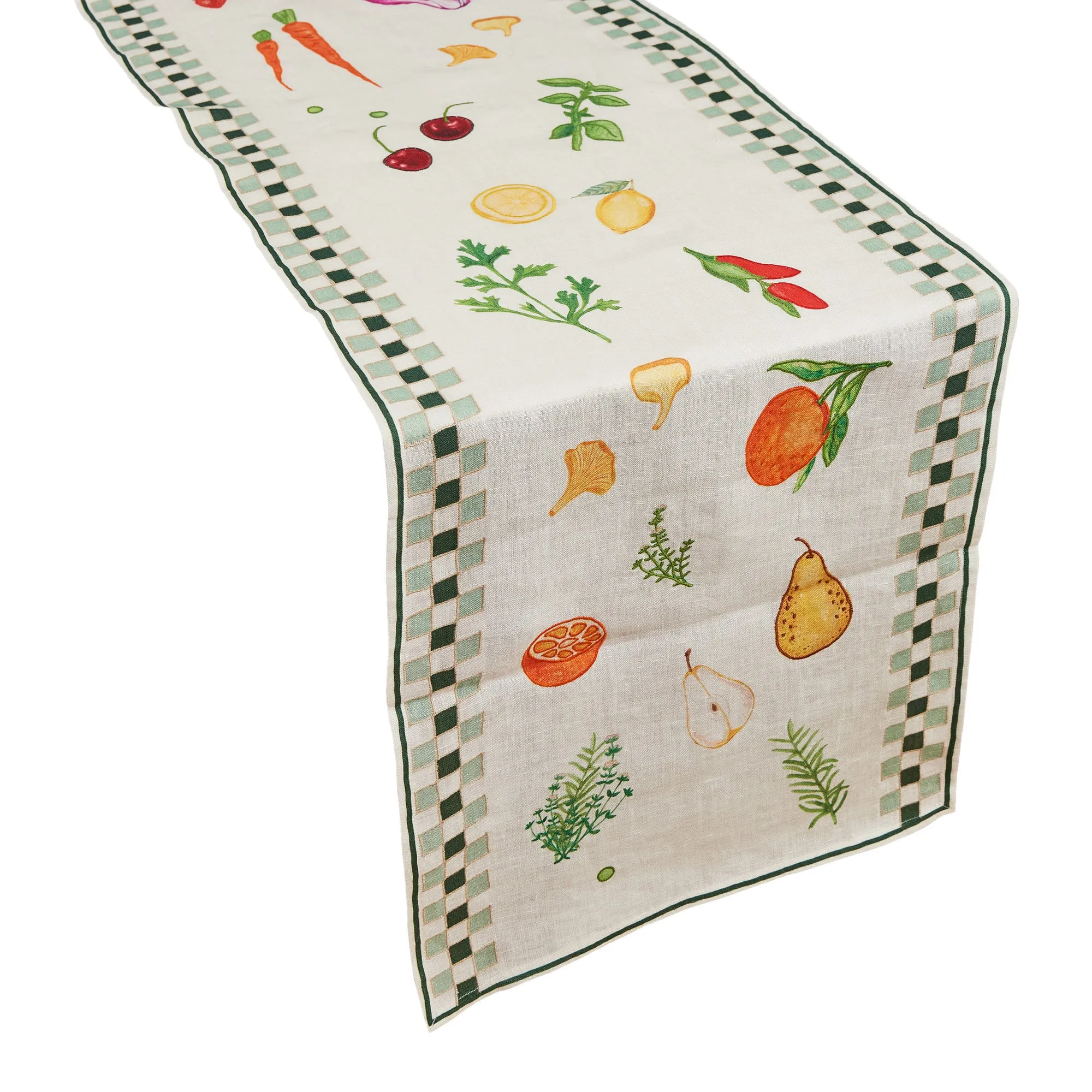Still Life Embroidered Double Checker Runner