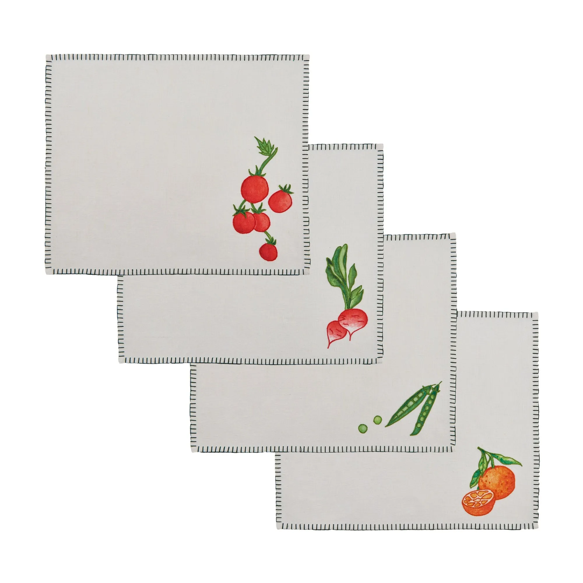 Still Life Embroidered Rectangular Placemat (Set of 4)