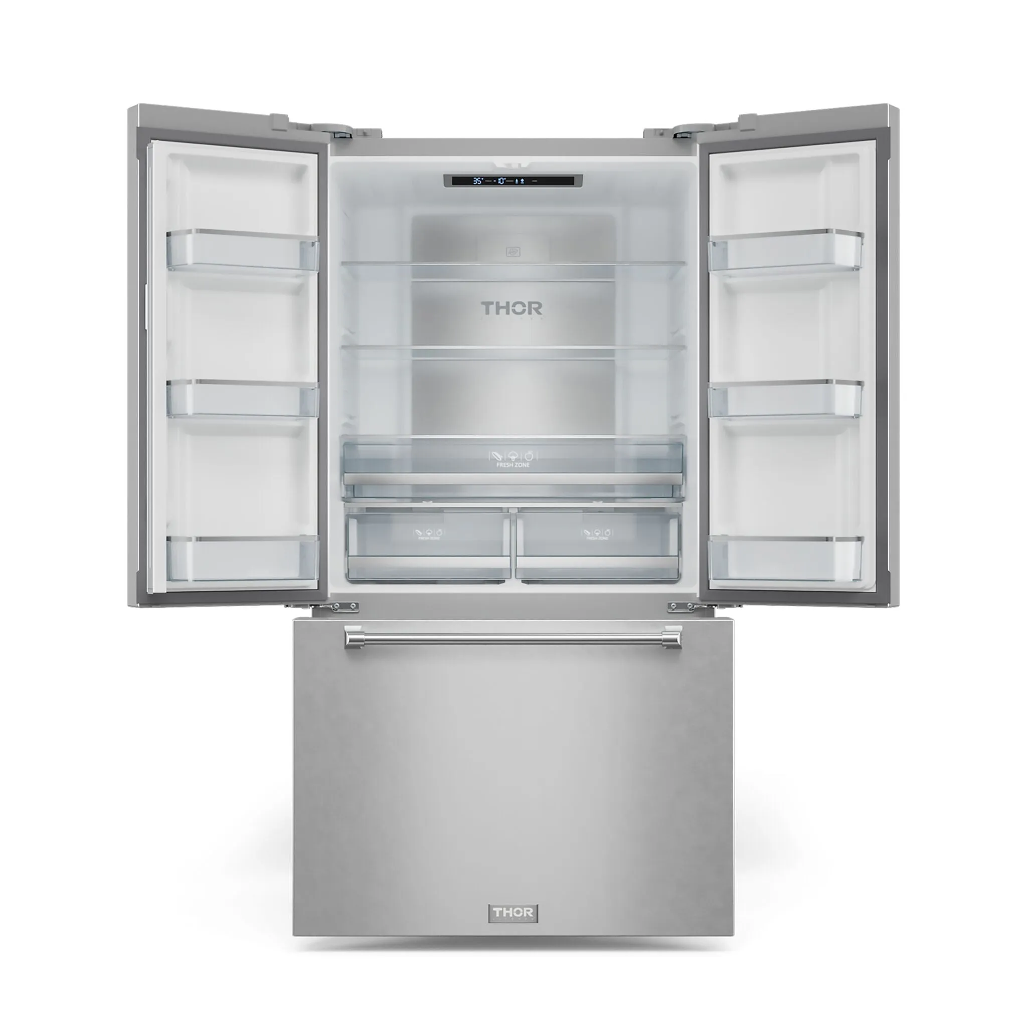 Thor Kitchen Stainless Steel French Door Counter-Depth Refrigerator with Ice Maker| Gordon Ramsay Collection (20.3 cu.ft.) - RF3621CTD99