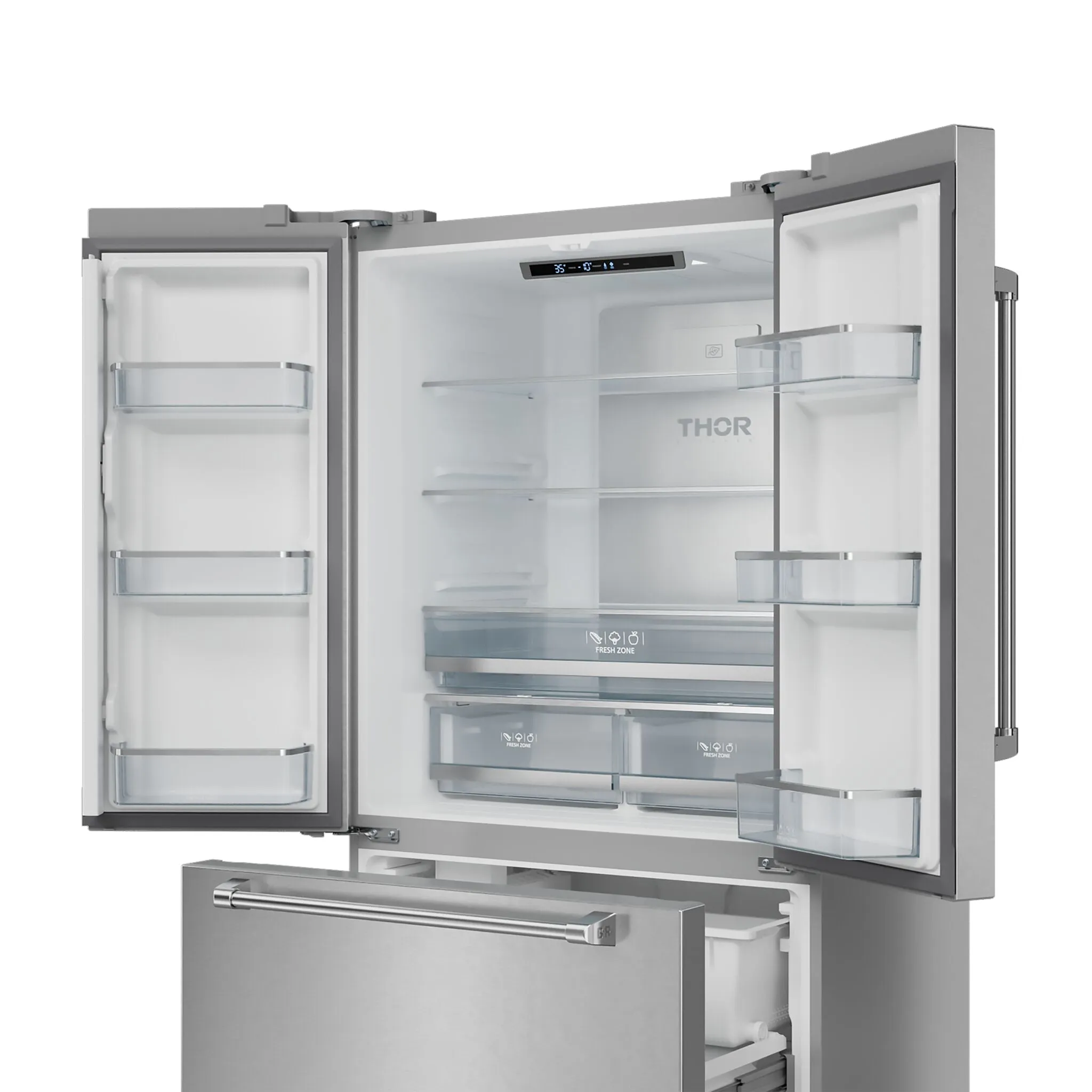Thor Kitchen Stainless Steel French Door Counter-Depth Refrigerator with Ice Maker| Gordon Ramsay Collection (20.3 cu.ft.) - RF3621CTD99