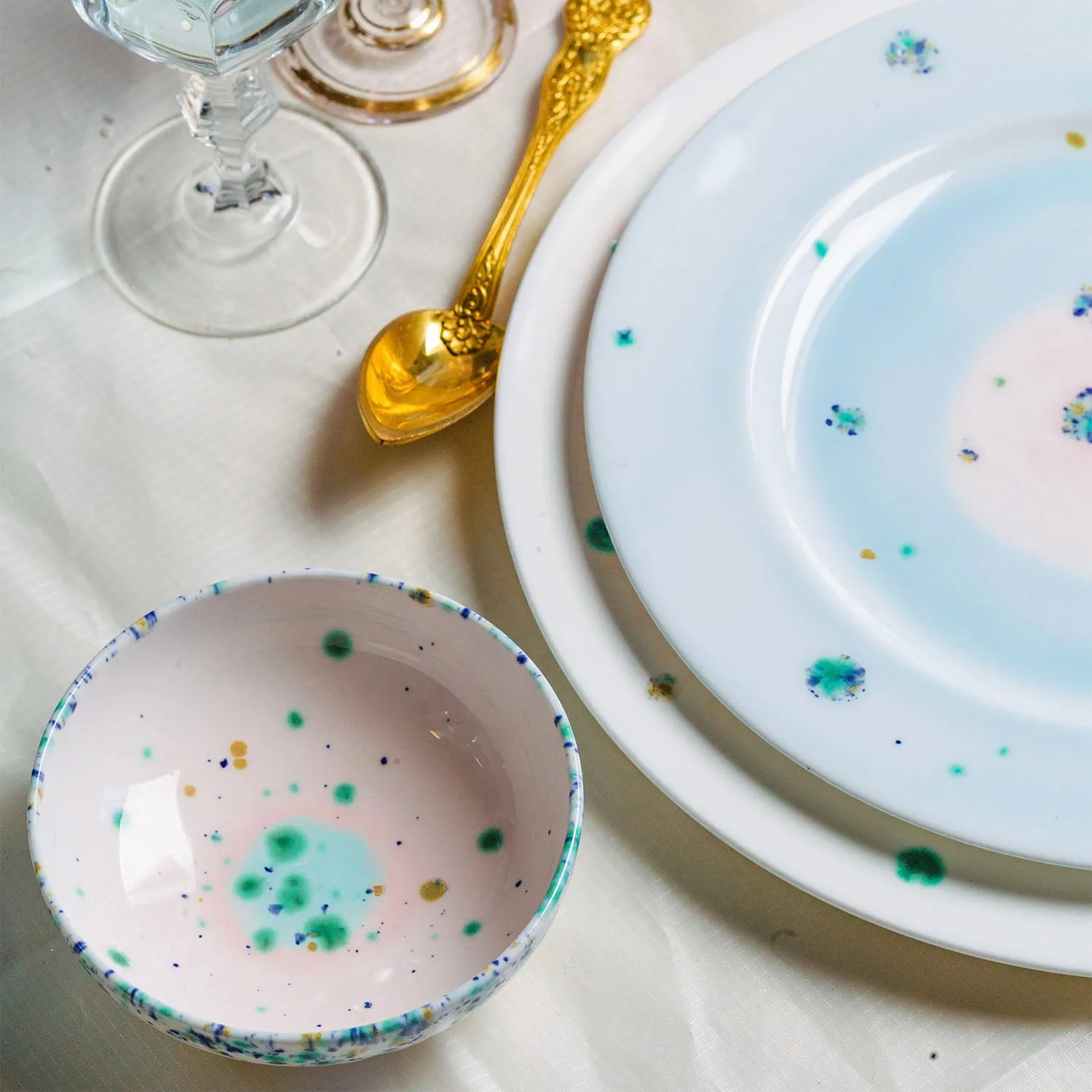 Winter Dinner Rim Plate Blue